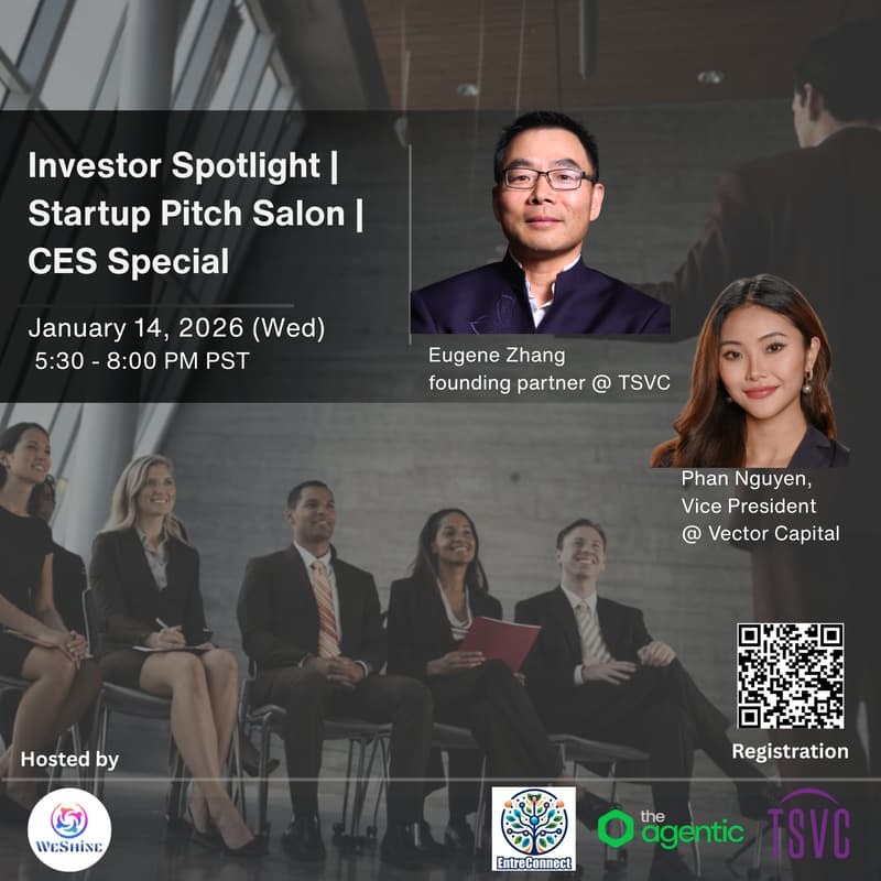 Cover Image for 1/14/26 Investor Spotlight | Startup Pitch Salon | CES Special