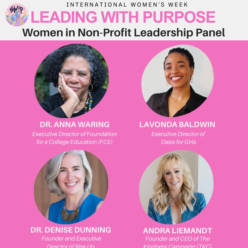 Cover Image for Women in Nonprofit Leadership with Andra Liemandt, Dr. Anna Waring, Denise Dunning and LaVonda Baldwin (with Boba!)