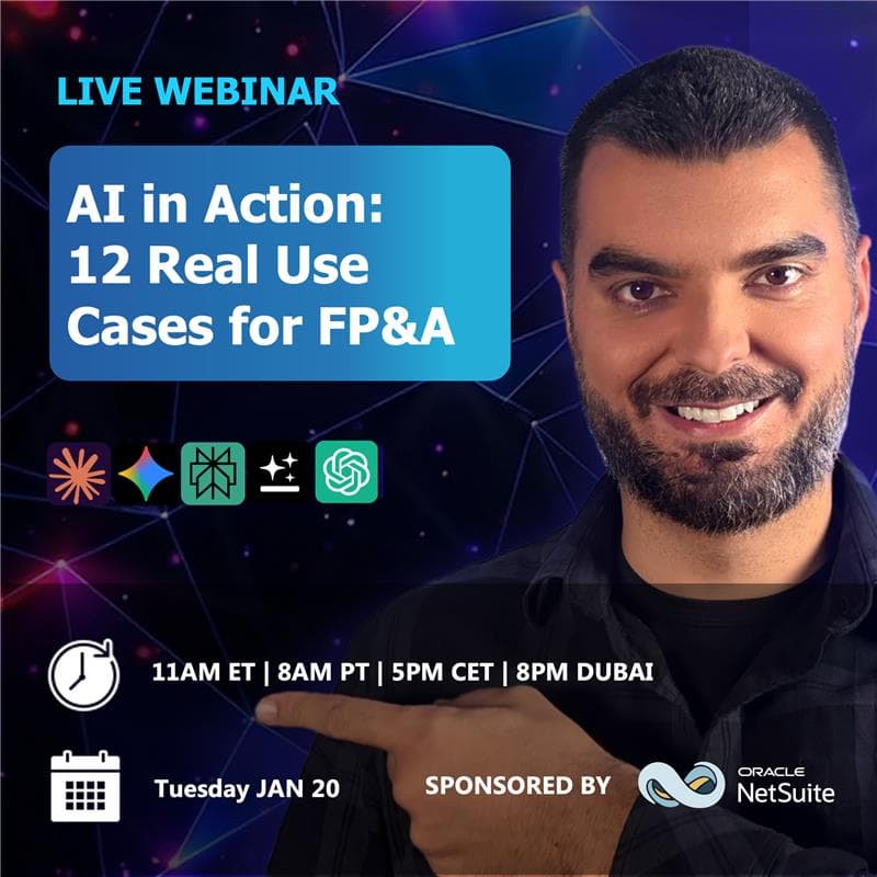 Cover Image for AI in Action: 12 Real Use Cases for FP&A