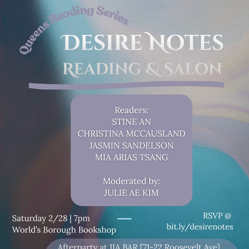 Cover Image for Desire Notes: Reading & Salon