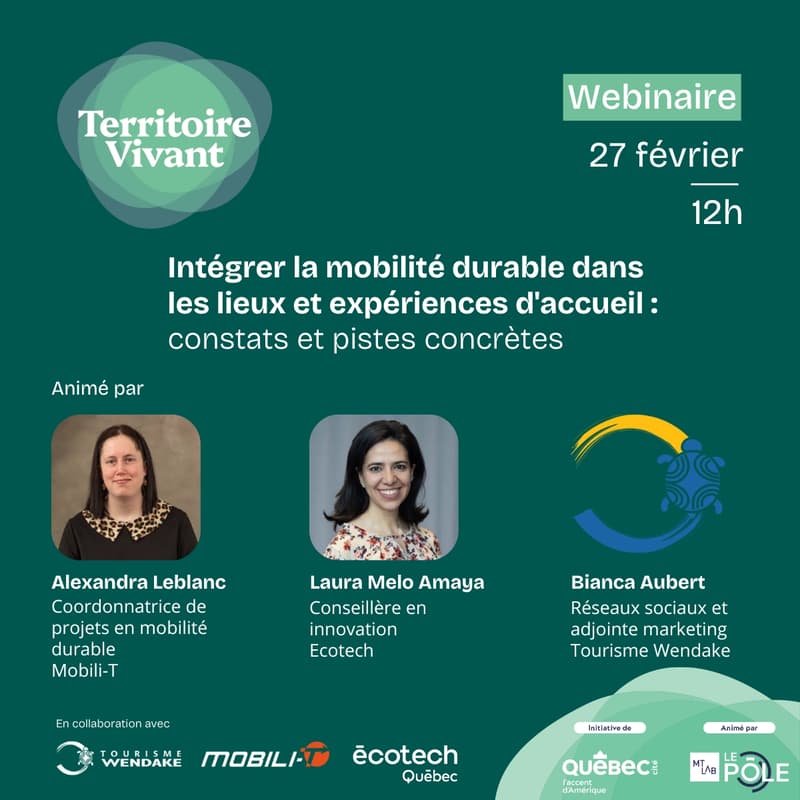 Cover Image for Webinaire : Intégrer la mobilité durable dans les lieux et expériences d'accueil : constats et pistes concrètes