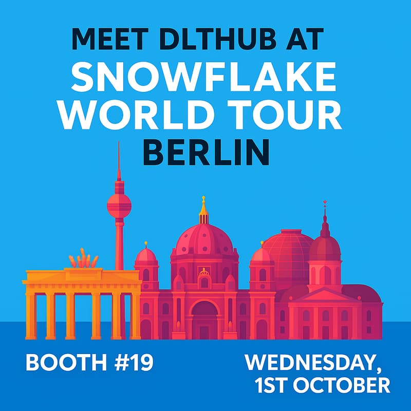 Cover Image for Meet dltHub at Snowflake World Tour Berlin – Booth #19