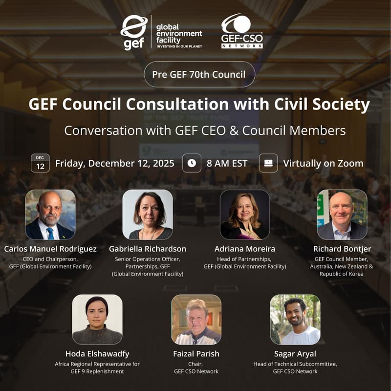 Cover Image for GEF Council Consultation with Civil Society: Conversation with GEF CEO & Council Members