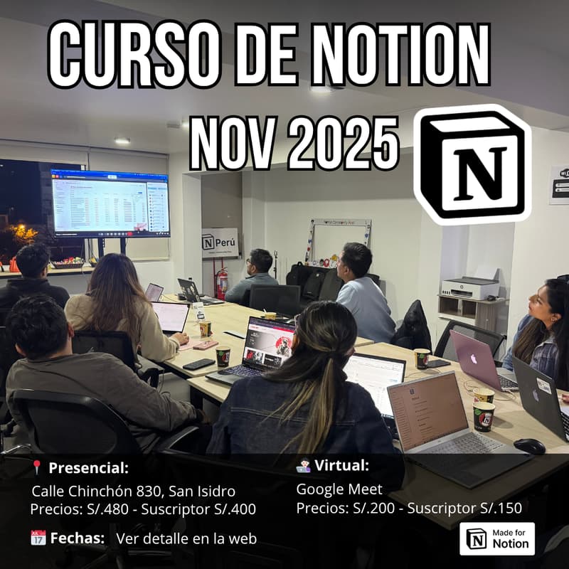 Cover Image for Curso de Notion - Presencial