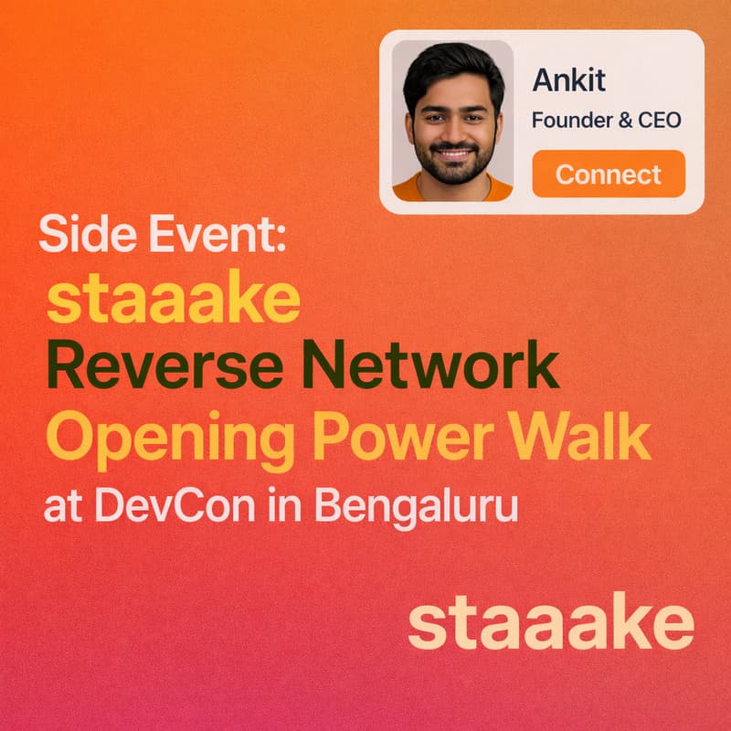 Cover Image for Side Event: staaake Reverse Network Opening Power Walk at AI Dev Conference in Bengaluru