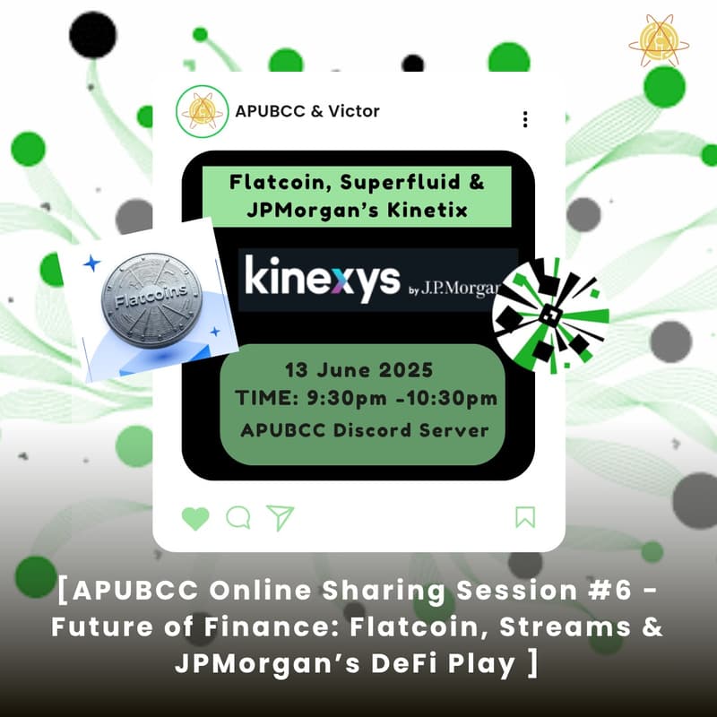 Cover Image for Online Sharing Session #6 - Future of Finance: Flatcoin, Streams & JPMorgan's DeFi Plat