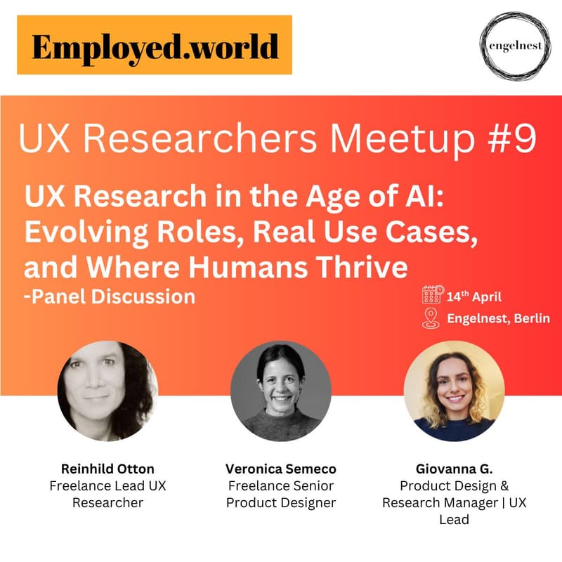 Cover Image for UX Researchers Meetup #9 - UX Research in the Age of AI: Evolving Roles, Real Use Cases & Where Humans Thrive