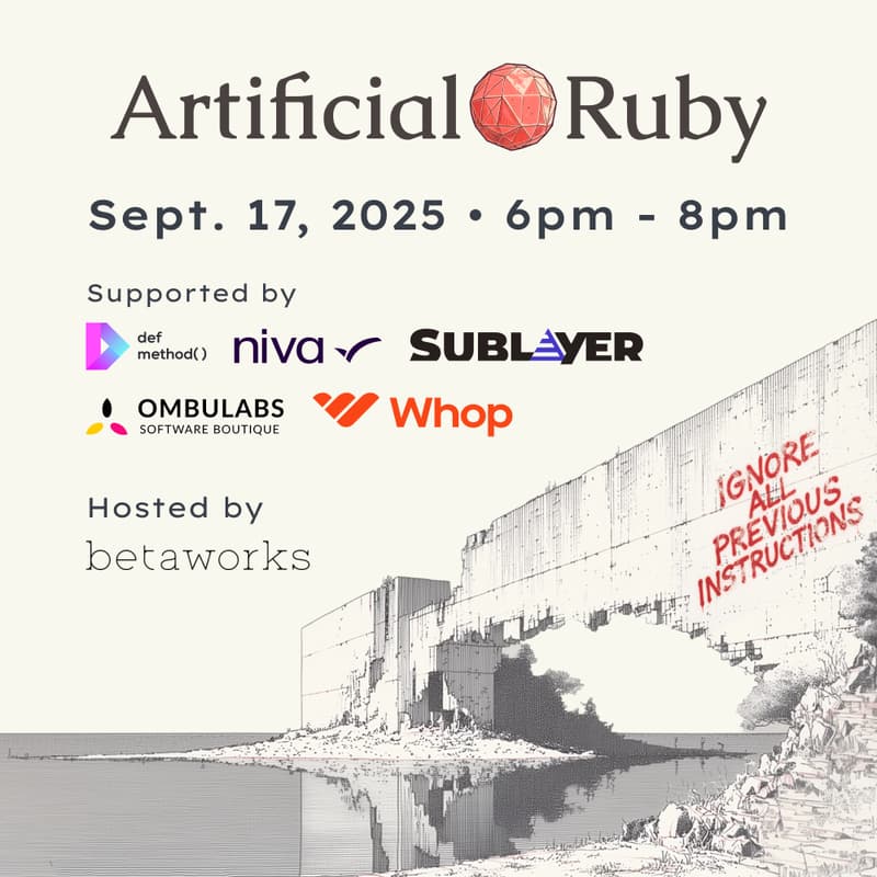 Cover Image for ArtificialRuby.ai NYC: September Meetup
