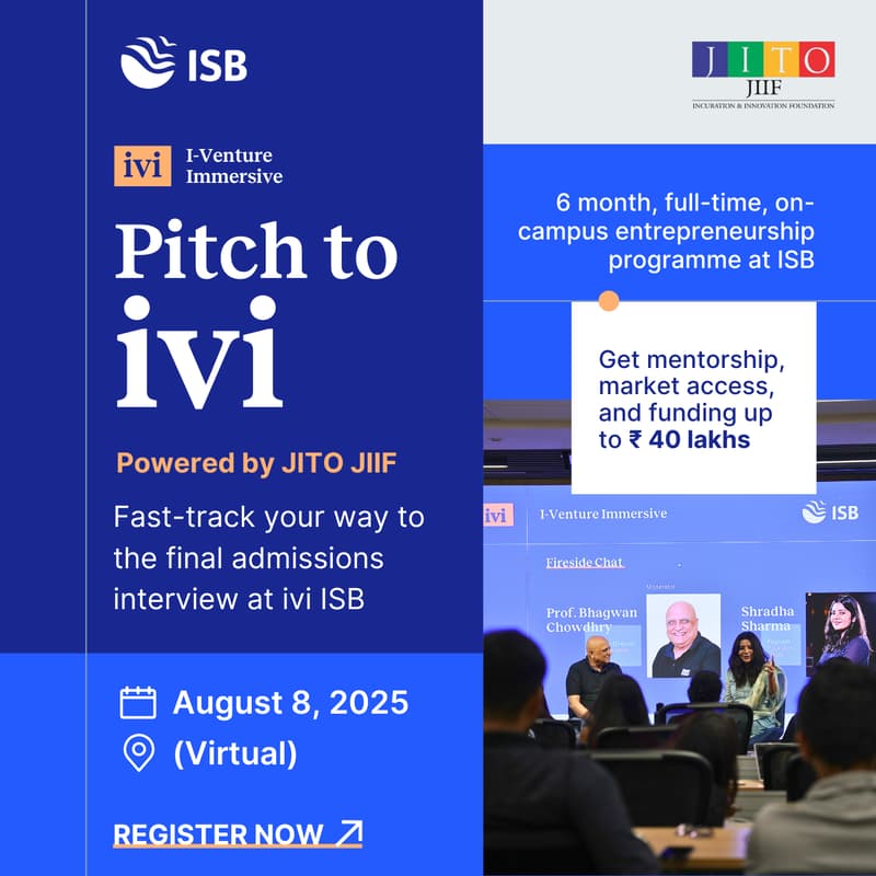 Cover Image for Pitch to ivi – Virtual Jaipur Edition | Powered by JITO JIIF - August 8, 2025