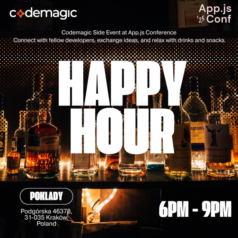 Cover Image for Codemagic Happy Hour for App.js Conference