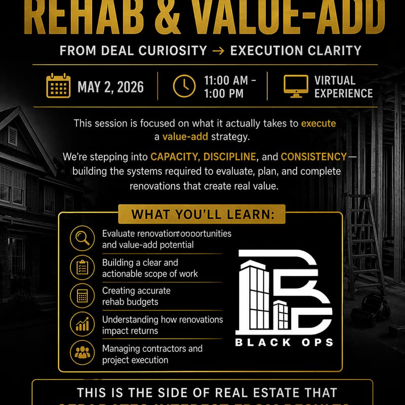 Cover Image for Contractors, Rehab & Value-Add: From Deal Curiosity to Execution Clarity