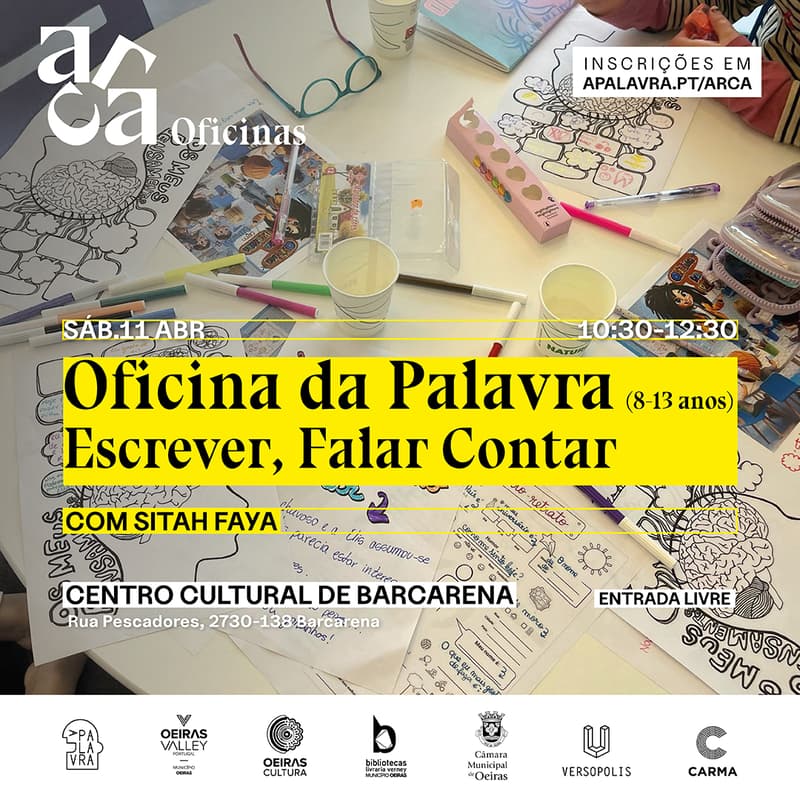 Cover Image for Oficina da Palavra "Escrever, Falar Contar" com Sitah Faya (Para crianças dos 8 aos 13 anos)