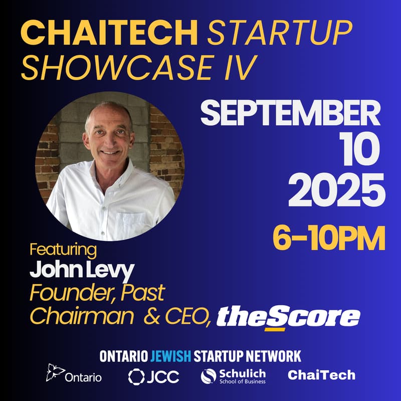 Cover Image for ChaiTech Startup Showcase IV Presented by the Ontario Jewish Startup Network (OJSN)