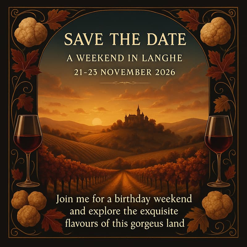 Cover Image for Save The Date - Paolo’s Birthday Weekend in the Langhe