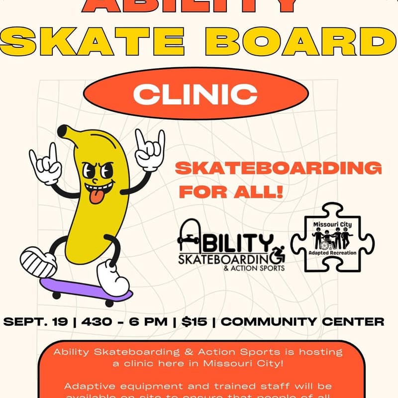 Cover Image for Ability Skateboard Clinic - Skateboarding for ALL!