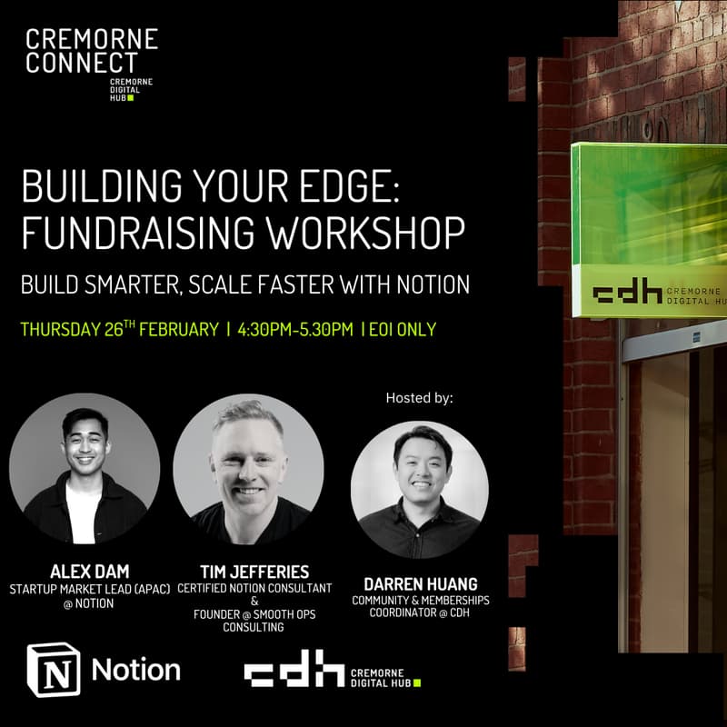 Cover Image for Building Your Edge with Notion: Fundraising Workshop (EOI Only)