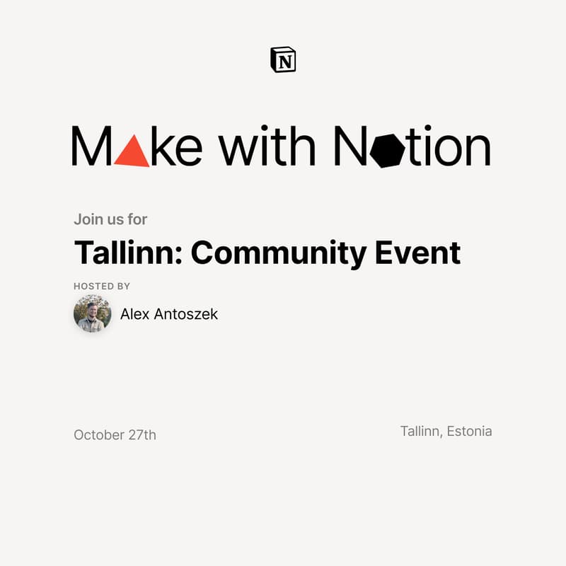 Cover Image for Make with Notion: Tallinn