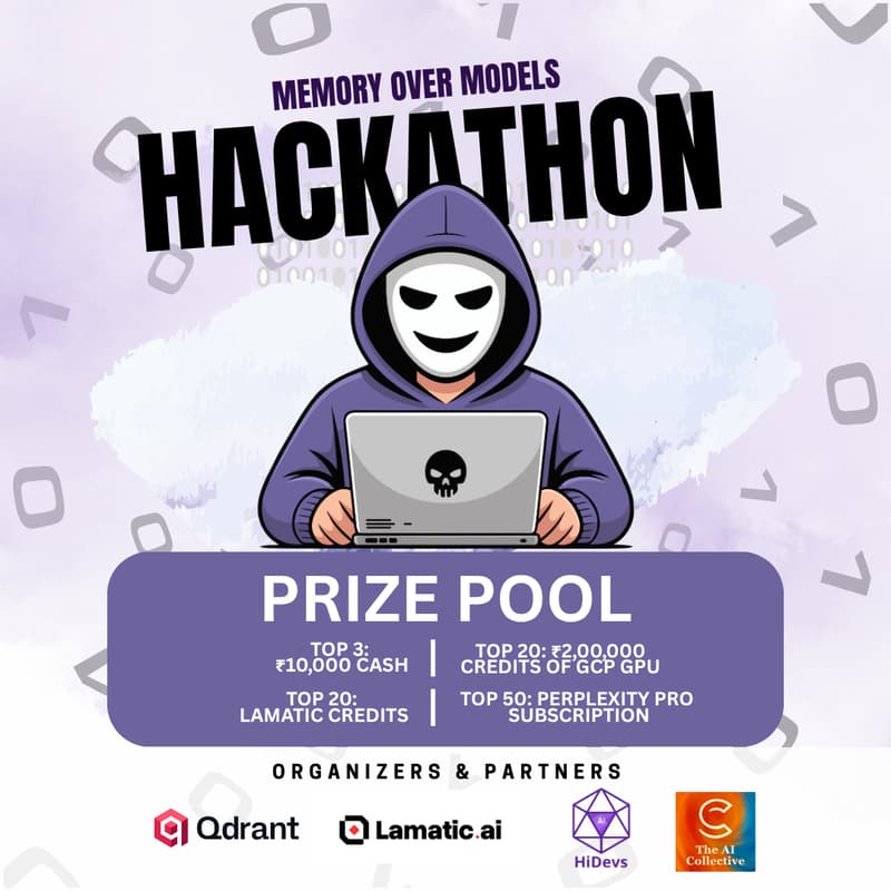 Cover Image for Memory Over Models — AI Hackathon (HiDevs × Qdrant × Lamatic)