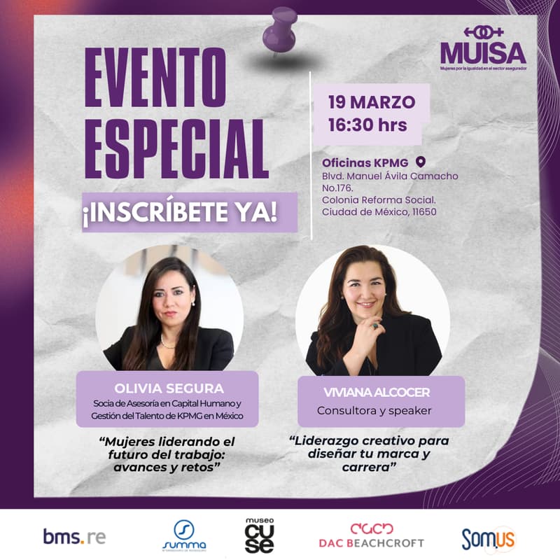 Cover Image for Invitación MUISA | Evento especial: expertas de KPMG y consultoría sobre liderazgo femenino y marca personal