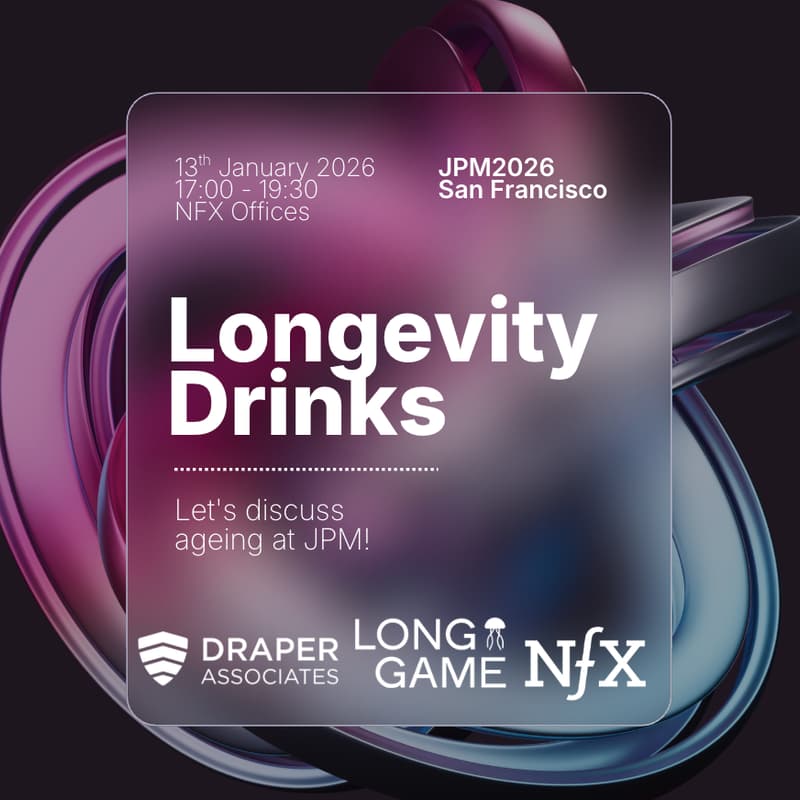 Cover Image for Longevity Drinks at JPM 2026 by Draper, NFX, and LongGame VC