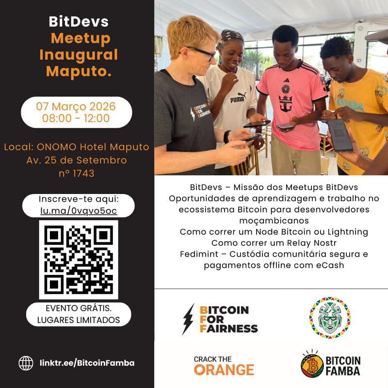 Cover Image for BitDevs Maputo - Bitcoin Meet-up com a Anita em Maputo