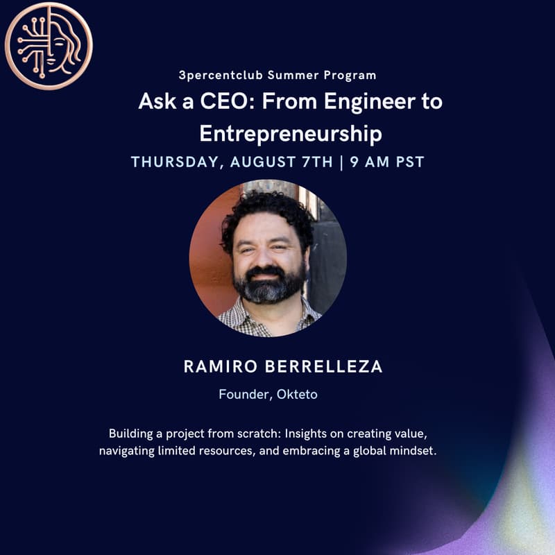 Cover Image for 3percentclub Summer Program Session #8: Founder's Journey with Ramiro Berrelleza