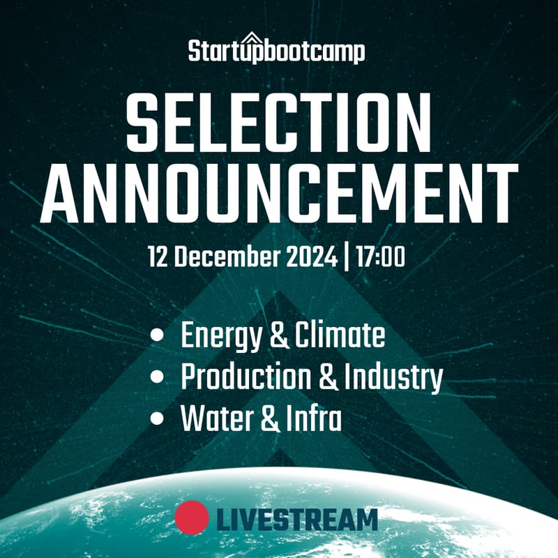 Cover Image for Announcement of the Selected Startups | Energy & Climate | Production & Industry | Water & Infra