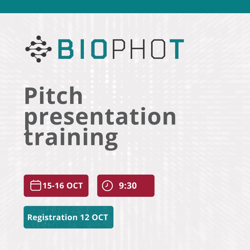 Cover Image for BioPhoT Pitch presentation training (15-16 October)