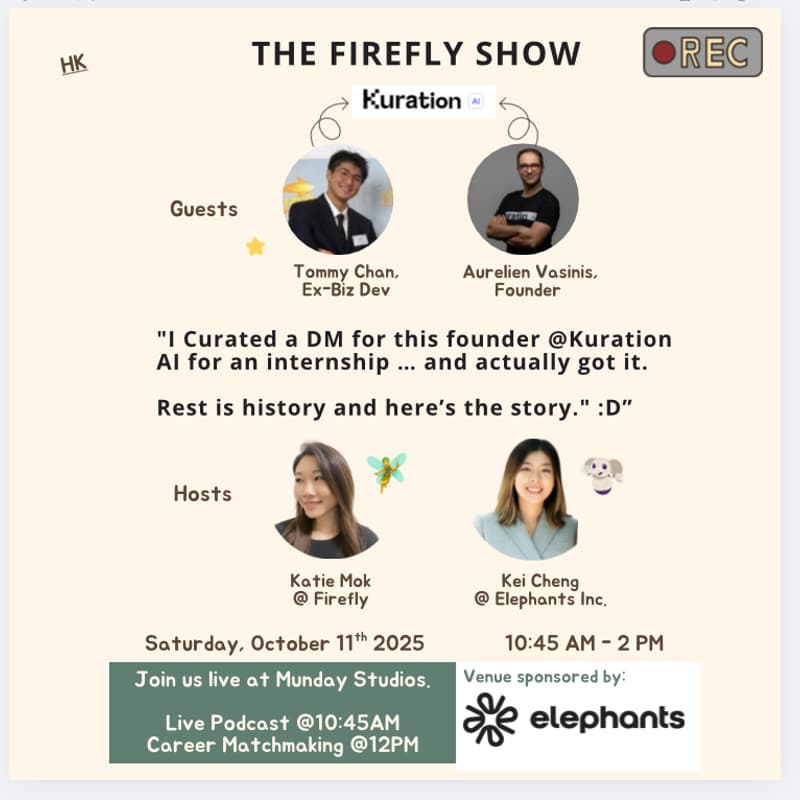 Cover Image for The Firefly🧚 Show & HK's 1st Real Deal Career Matchmaking Event