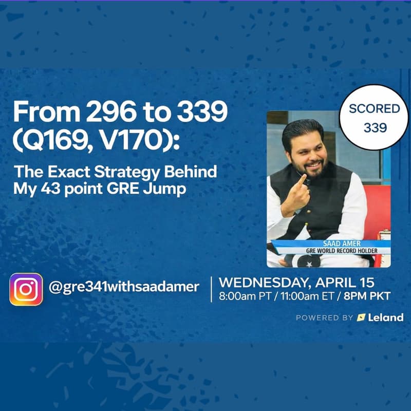 Cover Image for From 296 to 339 (Q169, V170): The Exact Strategy Behind My 43 point GRE Jump