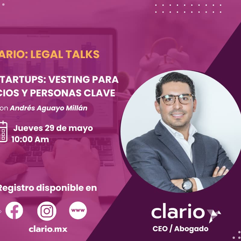 Foto de portada de CLARIO LEGAL TALKS: VESTING PARA SOCIOS Y PERSONAS MORALES.
