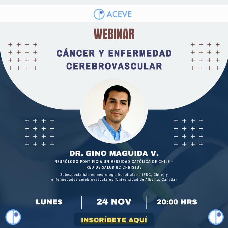 Cover Image for Webinar "Cáncer y enfermedad cerebrovascular" - Dr. Gino Maguida