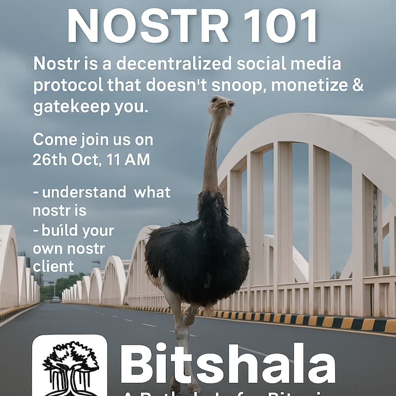 Cover Image for Nostr 101 | Chennai | Sunday, 26th Oct | 11:00 AM