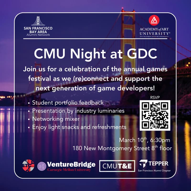 Cover Image for CMU Night at GDC: From Vision to Investment - How Today’s Studios Win