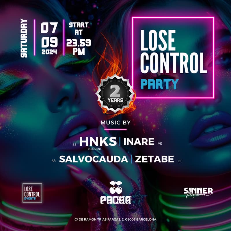 Cover Image for 🎉 2 Years of Lose Control Party (TICKETS AT THE DOOR)