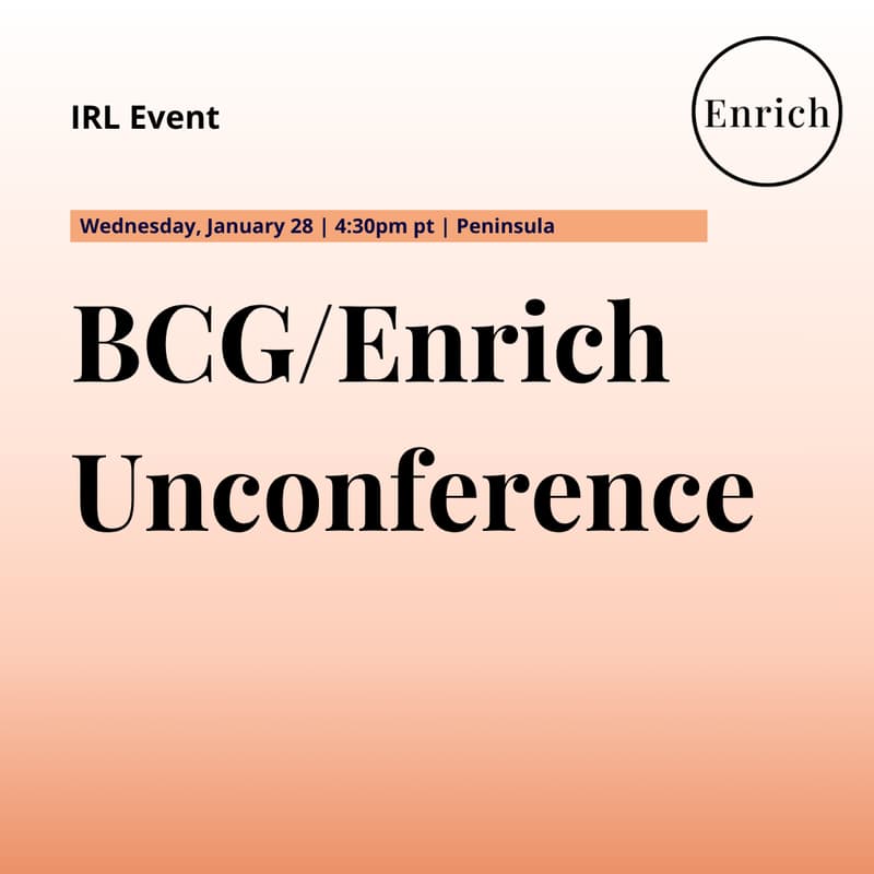 Cover Image for BCG/Enrich Unconference