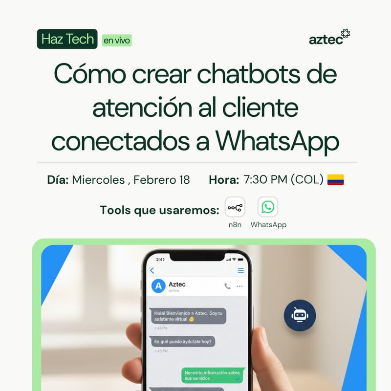 Cover Image for Cómo crear chatbots de atención al cliente conectados a WhatsApp