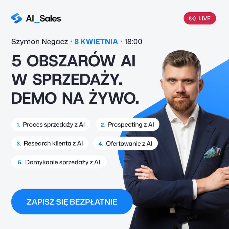 Cover Image for 5 obszarów wykorzystania AI w sprzedaży – AI_Sales LIVE
