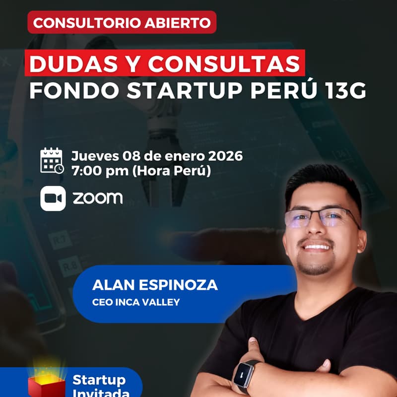 Cover Image for Consultorio abierto: Startup Perú 13G - Fondos Proinnóvate 2026