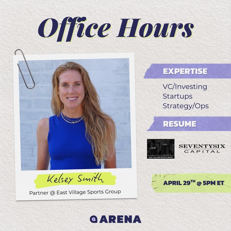 Cover Image for Office Hours w/ Kelsey Smith (Partner at East Village Sports Group)