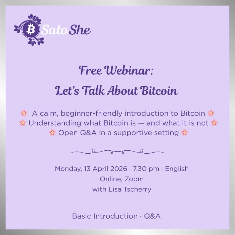 Cover Image for Let’s Talk About Bitcoin: A Gentle Introduction for Women (EN, Online)
