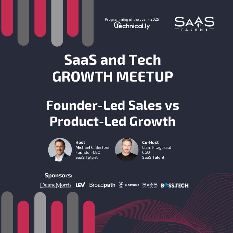 Cover Image for SaaS & Tech GROWTH Meetup - Founder-Led Sales vs Product-Led Growth - A Conversation Through Generations