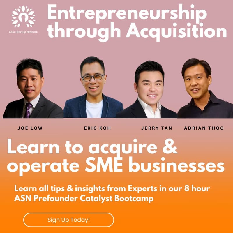 Cover Image for ASN Pre-founder Catalyst Bootcamp - ETA (Entrepreneurship through Acquisition) edition (August Cohort)