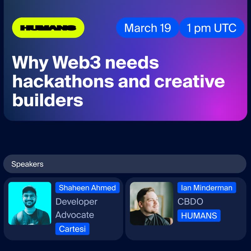 Why Web3 needs hackathons & creative builrers: AMA-session · Luma