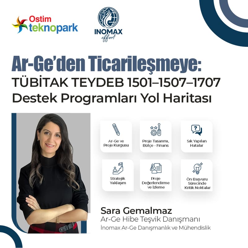 Cover Image for Ar-Ge’den Ticarileşmeye: TÜBİTAK TEYDEB 1501–1507–1707 Destek Programları Yol Haritası
