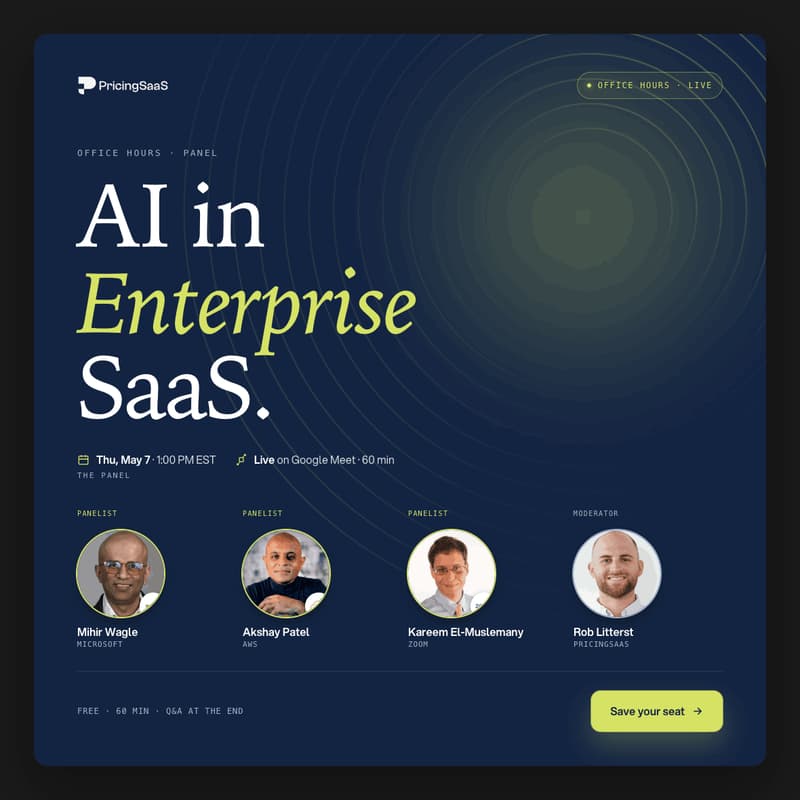 Cover Image for PricingSaaS Office Hours: AI in Enterprise SaaS