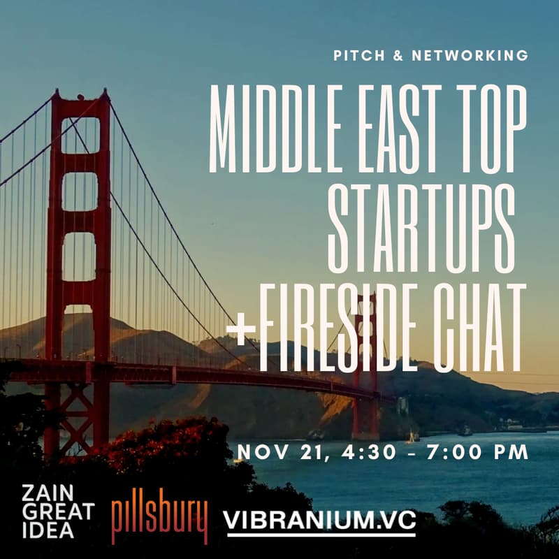 Cover Image for Middle East Startup Pitches, Fireside Chat with Aman Verjee, networking