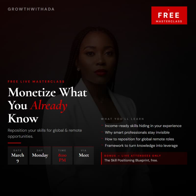 Cover Image for Monetize What You Already Know: Free Live Masterclass