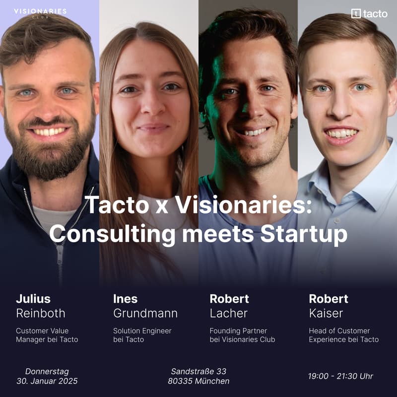 Titelbild für Tacto x Visionaries: Consulting meets Startup