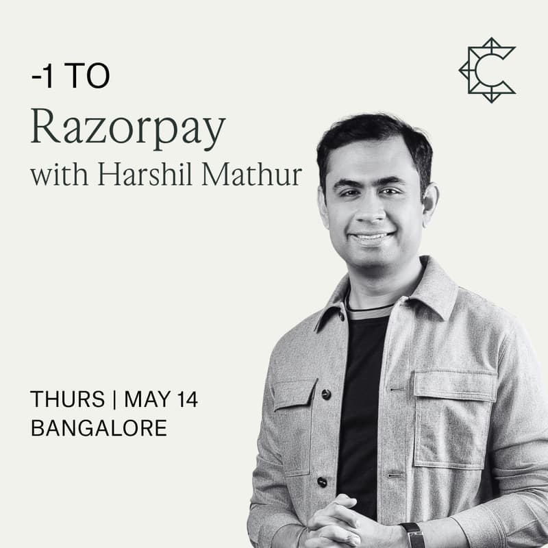 Cover Image for -1 to Razorpay with Harshil Mathur | South Park Commons (BLR)